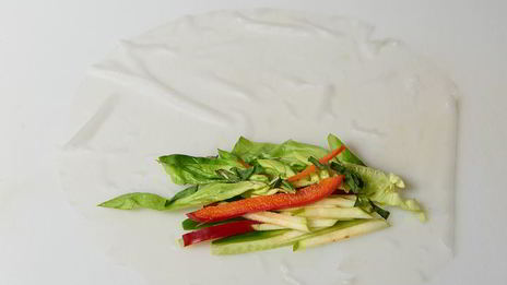 спринг-роллы с овощами и соусом