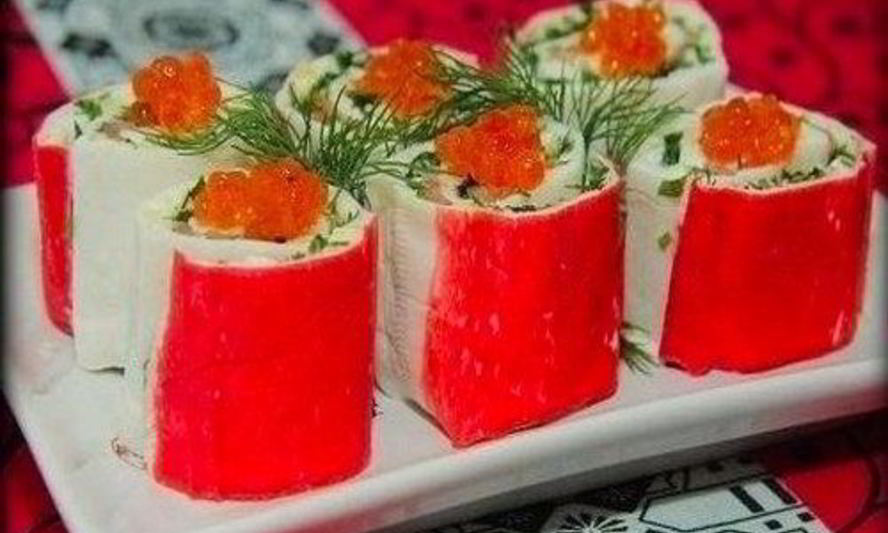Рецепт закусочные роллы из крабовых палочек