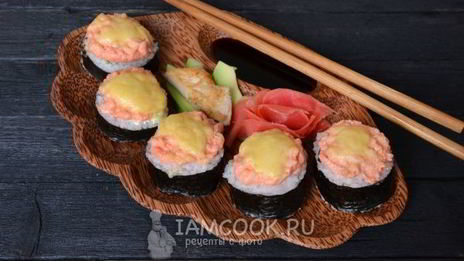 запеченные роллы с курицей