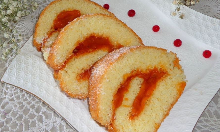 Рецепт бисквитный быстрый рулет за 5 минут