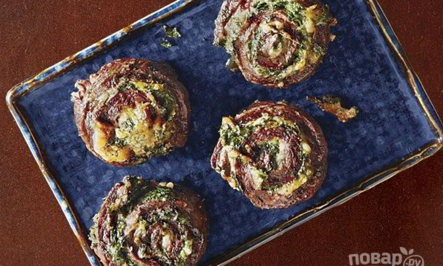 Рецепт говяжьи рулетики с сыром и зеленью