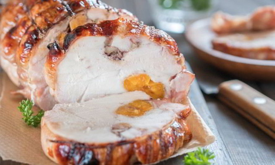 Рецепт куриный рулет с курагой