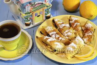 Лимонный рулет с начинкой