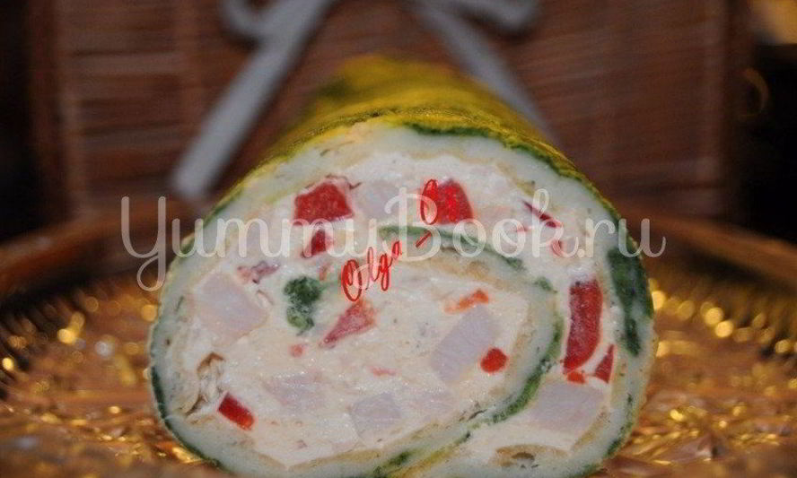 Рецепт пикантный рулет с ветчиной и перцем