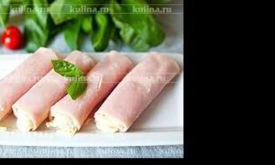 Рецепт пикантные рулетики из ветчины