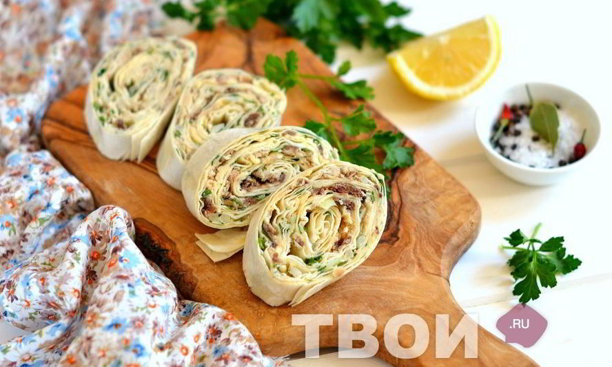 Рецепт рулет из лаваша с рыбой