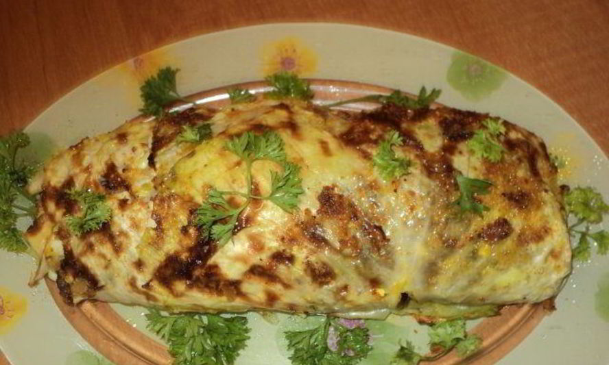 Рецепт рулет с капустой, гречневой кашей и грибами