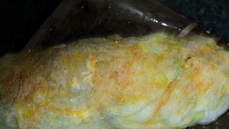 рулет с капустой, гречневой кашей и грибами