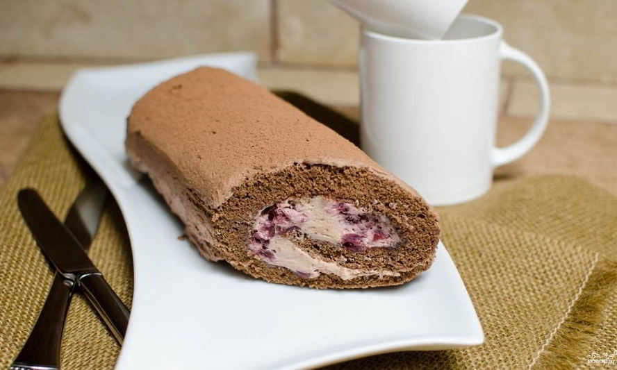 Рецепт рулет с вишней