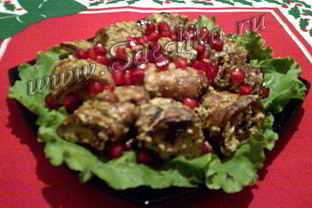 Рулетики из баклажанов с орехами