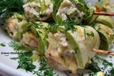 Рулетики из кабачков с курино-творожной начинкой