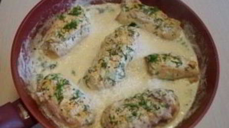 рулетики кордон блю в сливочном соусе