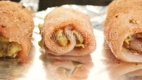 рулетики с грибами