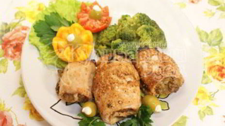 рулетики с грибами