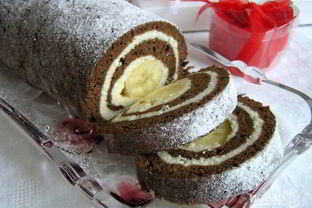 Шоколадный рулет с бананом