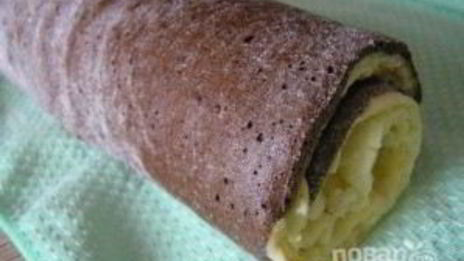 шоколадный рулет с бананом