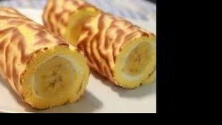 Творожный рулет с бананом