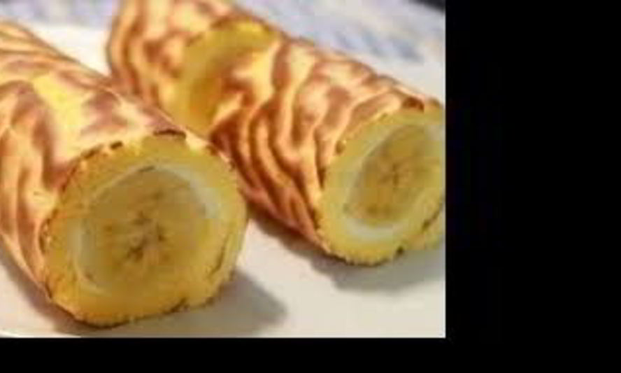 Рецепт творожный рулет с бананом