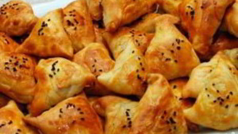 самса из слоеного теста с мясом