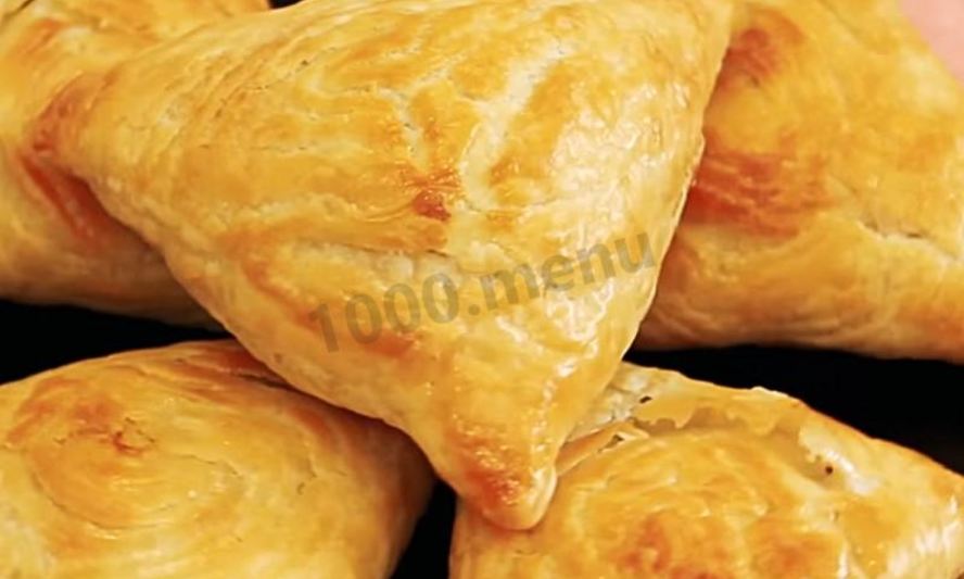 Рецепт самса с фаршем из слоеного теста