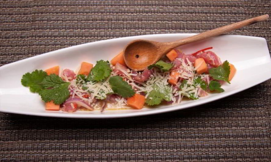 Рецепт севиче бачиче с тунцом и папайей