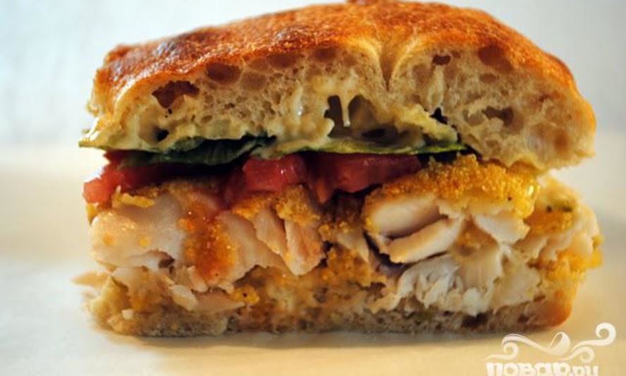Рецепт сэндвич с рыбой и соусом