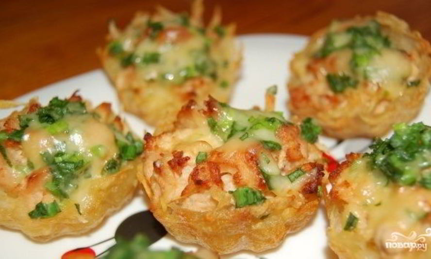 Рецепт картофельные тарталетки с начинкой