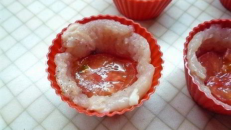 куриные тарталетки с рисом и овощами