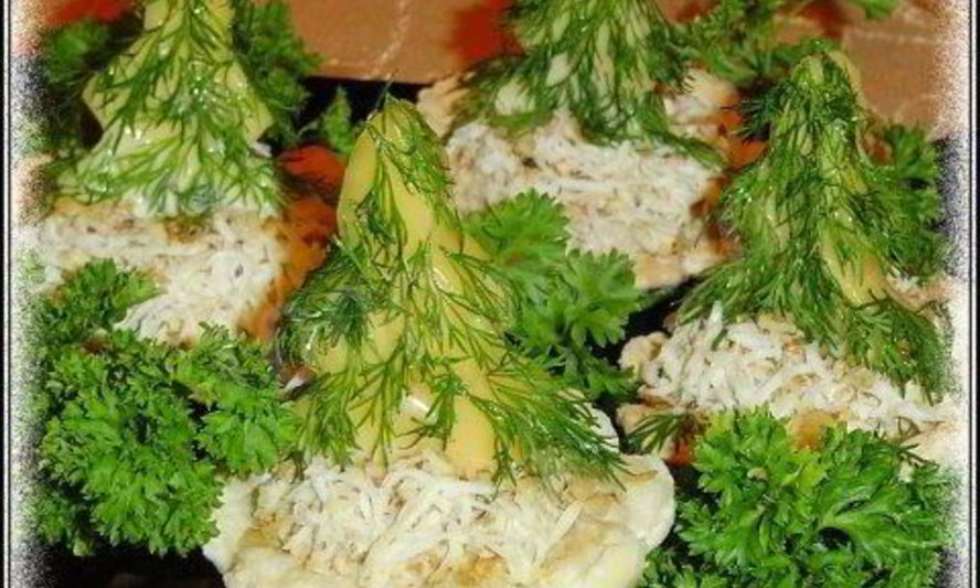 Рецепт новогодние фаршированные тарталетки с творогом и баклажанами