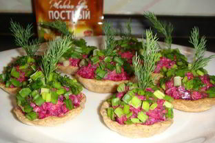 Постные тарталетки с рыбой