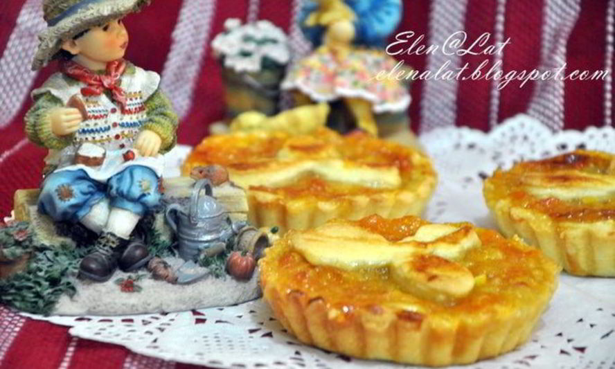 Рецепт тарталетки с абрикосовым джемом и бананом