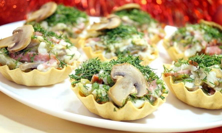 Рецепт тарталетки с грибами праздничные