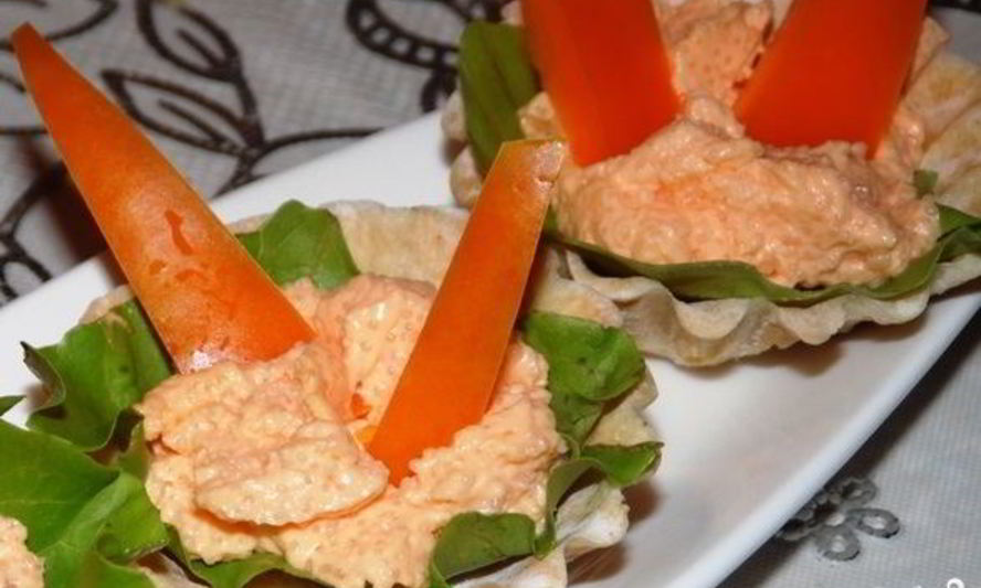 Рецепт тарталетки с икрой мойвы