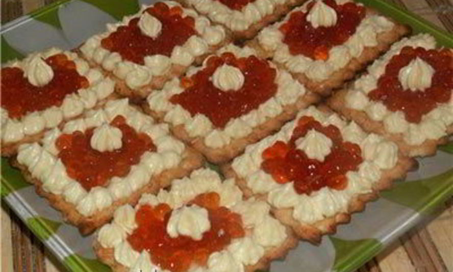 Рецепт тарталетки с икрой