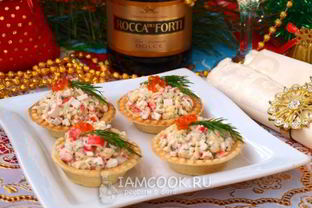 Тарталетки с крабовыми палочками