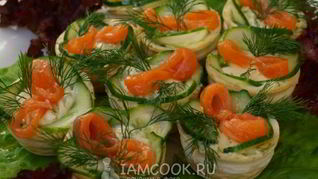 Тарталетки с красной рыбой