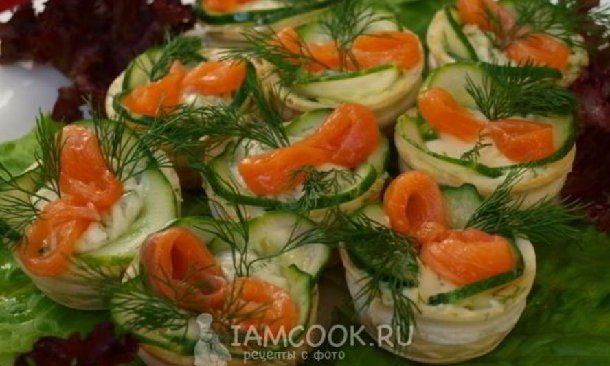 Рецепт тарталетки с красной рыбой