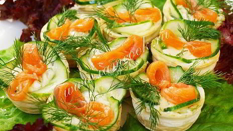 тарталетки с красной рыбой