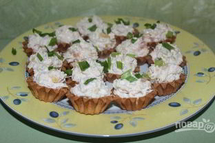 Тарталетки с курицей и ананасом