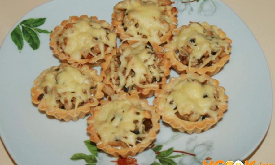 Рецепт тарталетки с курицей и грибами