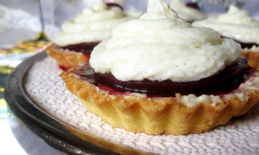 Рецепт тарталетки с малиновым желе и рисовым кремом