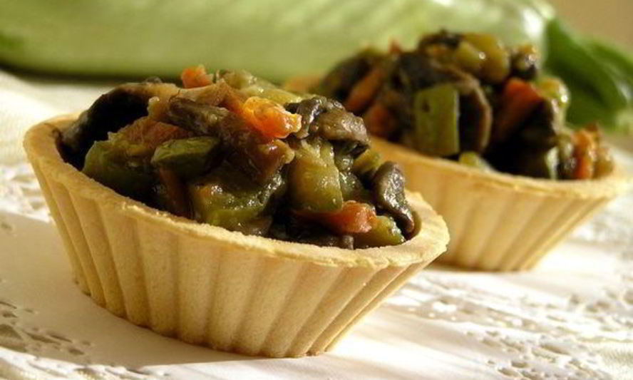 Рецепт тарталетки с начинкой из овощей и грибов