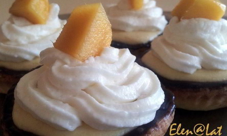 Рецепт тарталетки с нежнейшим манговым кремом и взбитыми сливками