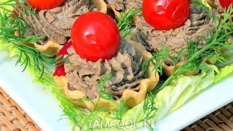 тарталетки с печеночно-грибной начинкой