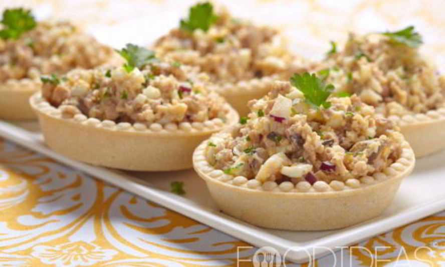 Рецепт тарталетки с рыбными консервами