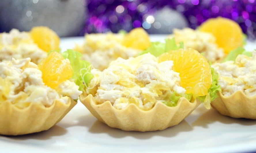 Рецепт тарталетки с салатом мандариновый рай