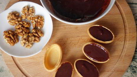 тарталетки с шоколадной начинкой