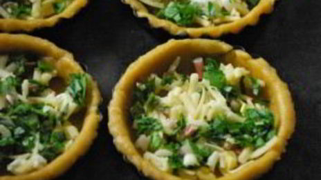 тарталетки с творожным сыром и зеленью