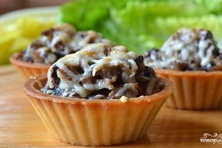 Закуска с грибами в тарталетках