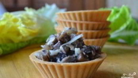 закуска с грибами в тарталетках